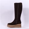 Marco Moreo Stockholm Side Zip Knee High - Brown Suede